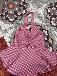 Chic Halter Neck Gingham Top