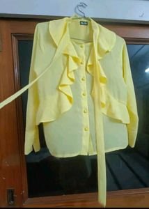 New Georgette Yellow Women Top