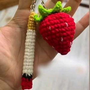 Handmade Crochet Cigarette Keychain/Ornament