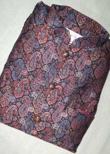 KISAH Navy Blue Sherwani Kurta Set