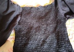 Smocked Balloon Sleeve Top