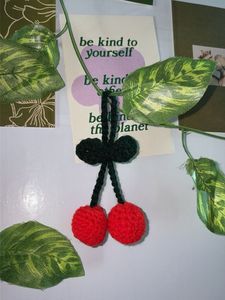 Crocheted Cherry Keychain❤️