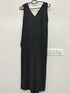 Boho Black Striped Wide Leg Summer Jumpsuit