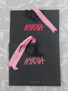 Set of 2 Nykaa Shopping  / Gift Bags with Ribbons