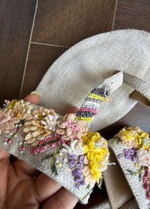 Embroidered Floral Sandals