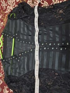 Stylish Black Studded Lace Jacket