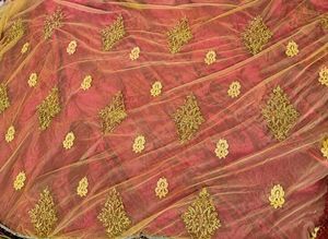 Heavy embroidered net saree