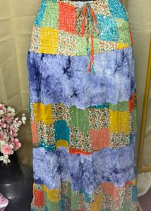 Bohemian Patchwork Maxi Skirt