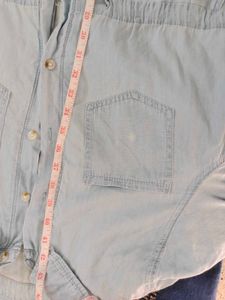 Faded Denim shade Cotton Shirt Dress