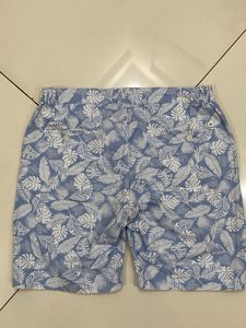 Men's Blue Tropical Print Shorts