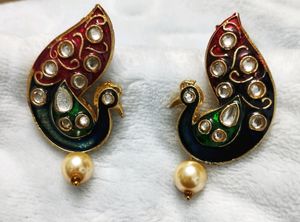 🆕Beautiful kundanjewelry.             Peacock design,  jaipurjewelry,  handmadejewelry ,   beadsjewelry ,  kundanjewelry,  necklaceset,  peacock jewelry, chain, choker, forever21, beauty, women,