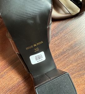 Black &amp; Copper Block Heels