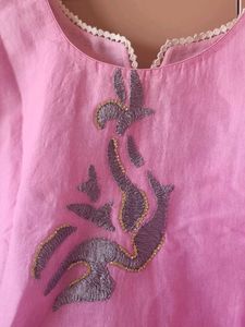 4XL Embroidery Beautiful Cotton Straight Kurti 😍