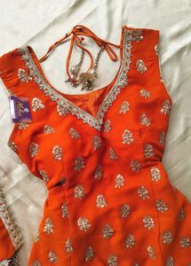 Rust orange sharara set