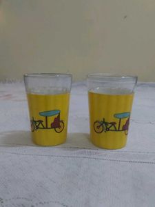 Vintage Yellow Rickshaw Shot Glasses (Set of 2)