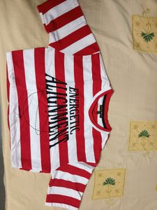 ✅🆕 Red &amp; White Crop Tshirt 🆕✅