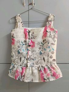 Floral Print Peplum Top