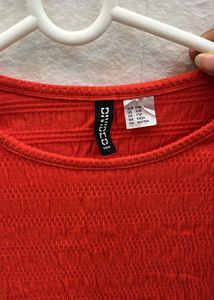 Vibrant Red Textured Mini Dress