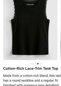 Primark Black Lace Trim Camisole Tank Top
