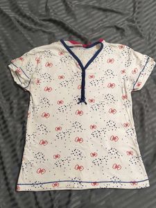 Cute Bow Print Night wear tops - Combo of Two