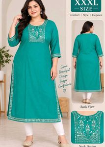 Elegant Teal Embroidered Kurta for Women