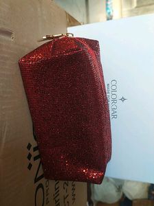 Colorbar Glitter Pouch Red Brand New