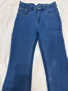 Women's Blue Flared Denim Jeans