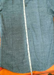 Men's Grey Textured Button-Up Shirt