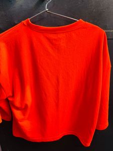 Orange Graphic Print Top