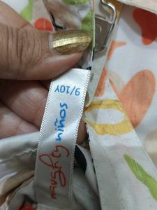 Cute Girls' Floral Print Overalls
