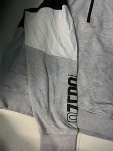 Grey Hoodie with short zip