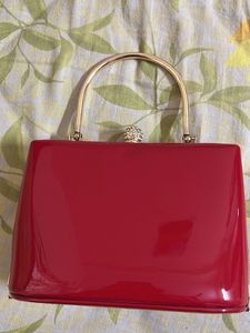 Chic Red Patent Evening Clutch
