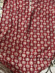 Beautiful Red Block Print Kurta