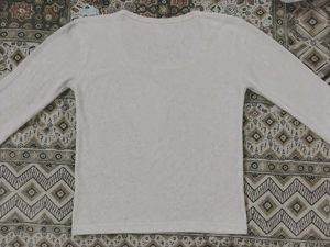 Cute White Ribbed Crop Top with Bows