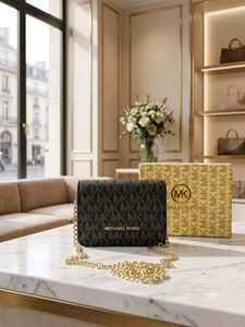 Coach Black Leather Chain Crossbody Bag