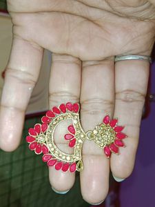 Red &amp; Gold Statement Earrings