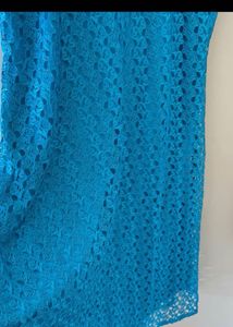 Elegant Blue Lace Sleeveless Dress