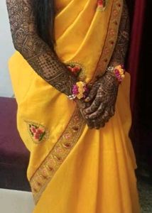 Yellow Elegant Haldi Function Saree With Blouse