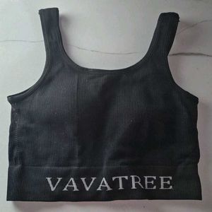 New VAVATREE Stracheable Black Sports Bra
