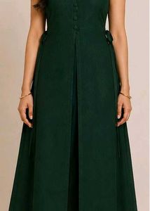 combo kurties Elegant Sleeveless Dark Green Maxi D