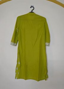 Lime Green Embroidered Kurta