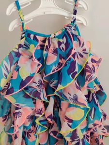 Multicolored Frill Frock