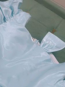 Chic Light Blue Satin Dress