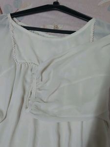 Elegant Off-White Flowy Top