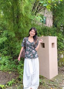 Boho Floral Print Puff Sleeve Top