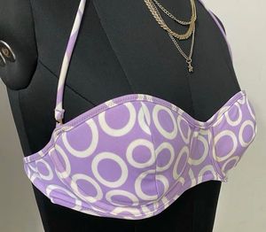 Lavender Circle Print Bra Top