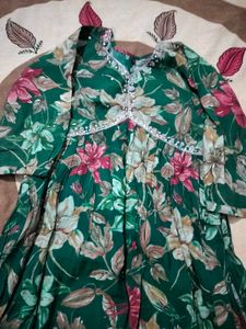 Beautiful Floral Print Kurta  with Dupatta