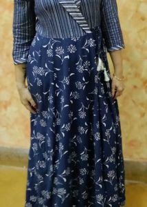 Stylish Navy Blue Ethnic Gown