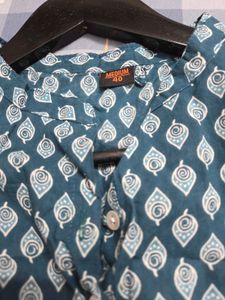 Teal Printed Kurta