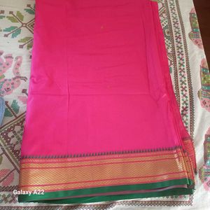 Huge Price Drop!Hot PinkSilk Saree Without Blouse
